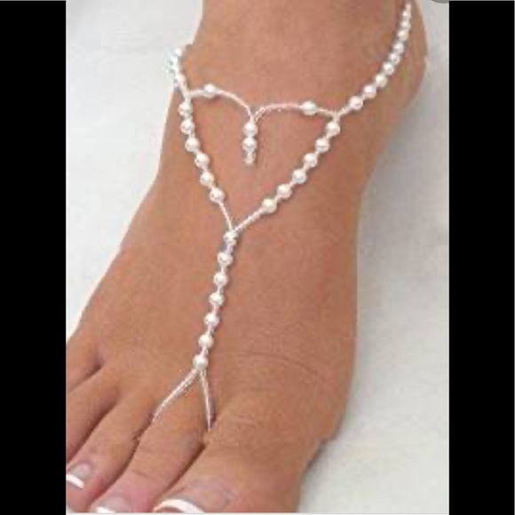 Shoes - Beaded Heart-Shaped Footless Sandals Wedding Beach